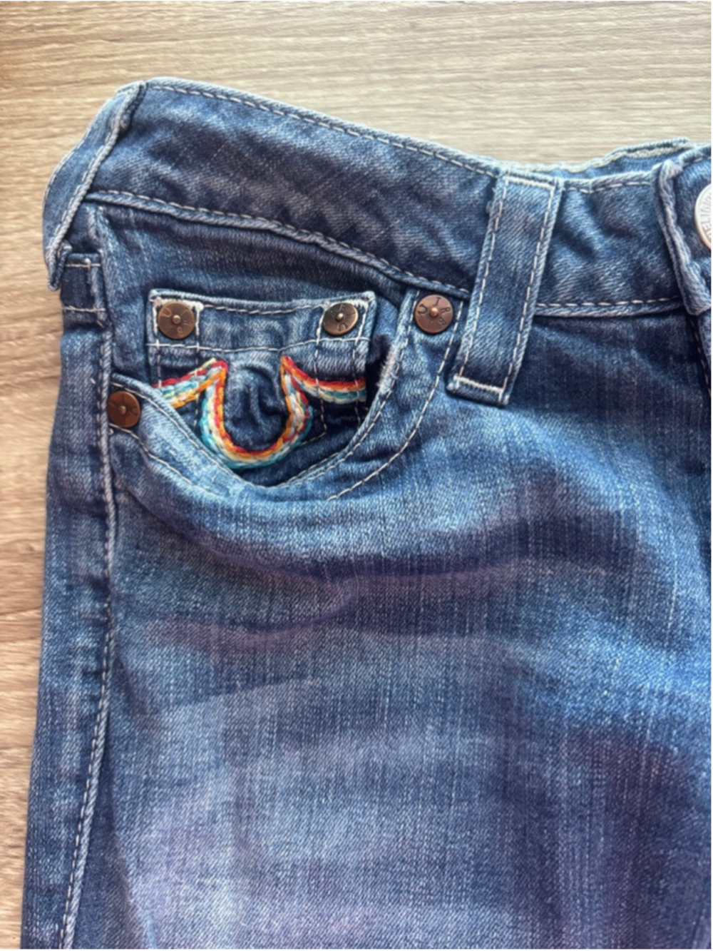 True Religion Rainbow Stitch Boot Cut Jeans Womens Size 27 - Picture 9 of 13